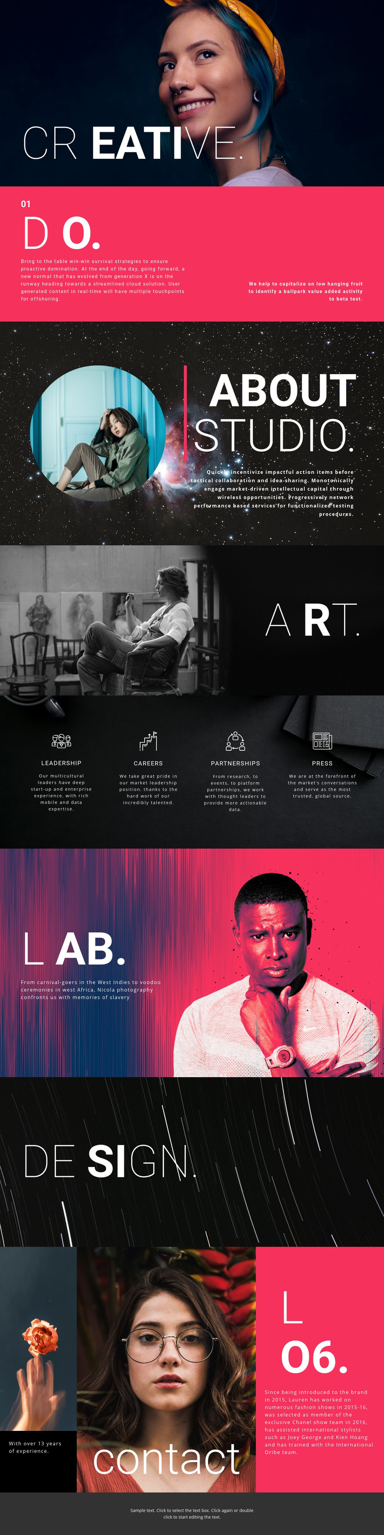 Creative design studio Homepage Design