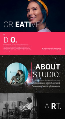 Creative design studio - Html Code Example by Nicepage