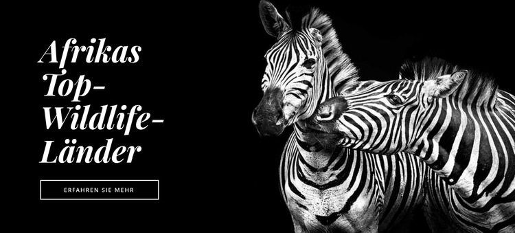 Die Fauna Afrikas Website-Vorlage