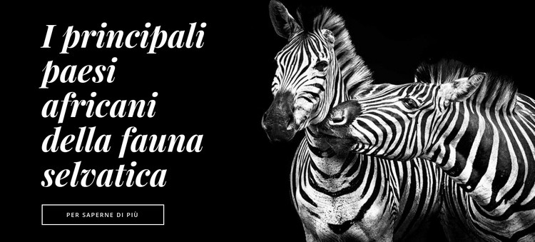 La fauna dell'Africa Mockup del sito web