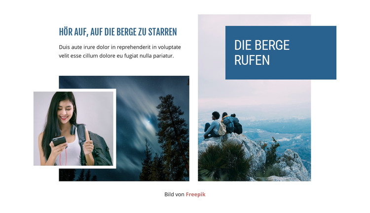 Die Berge rufen HTML-Vorlage