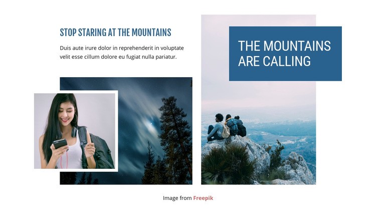 The Mountains are Calling Elementor Template Alternative