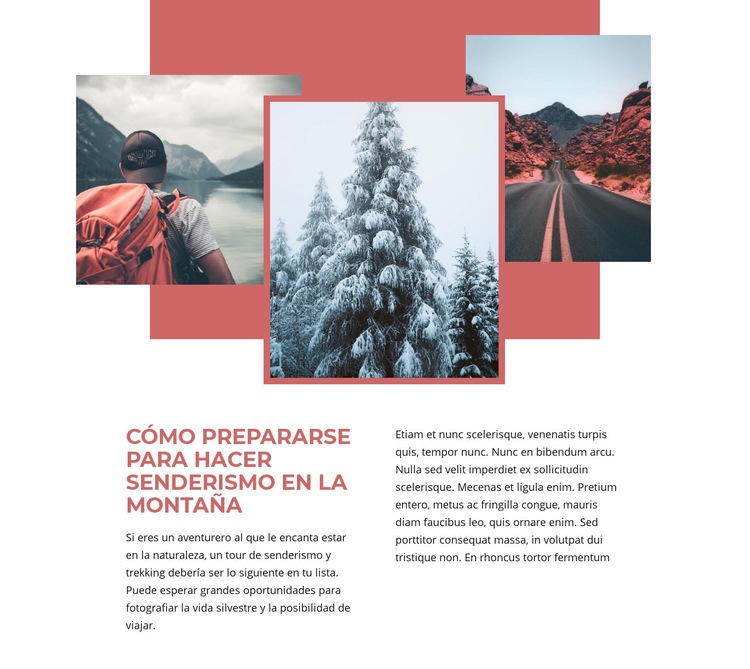 Vacaciones de senderismo por la montaña Plantilla HTML5