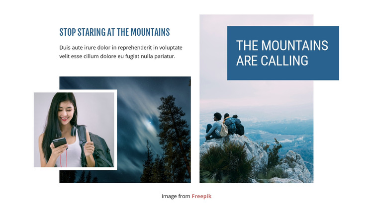 The Mountains are Calling Homepage Design