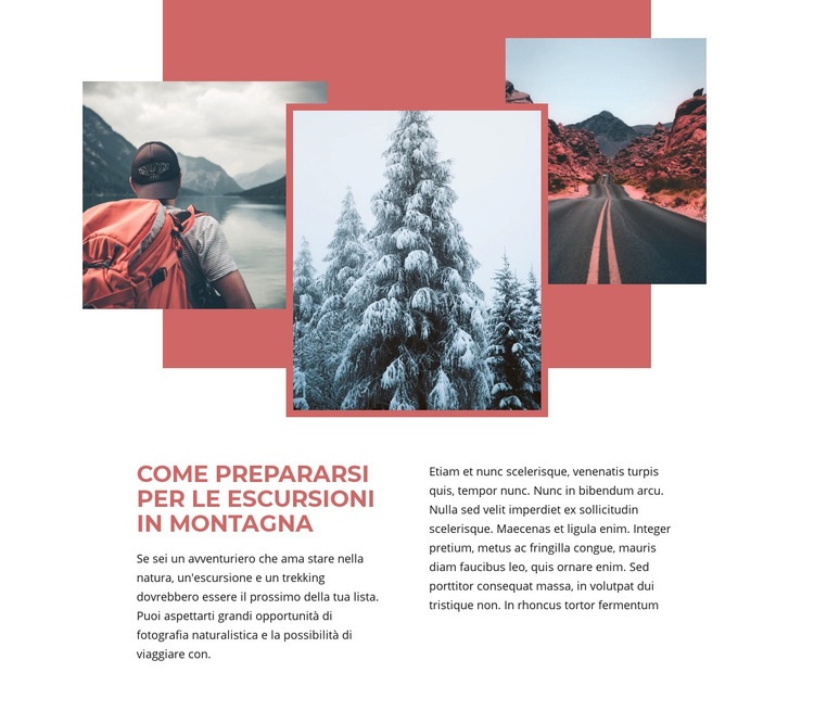 Vacanze escursionistiche in montagna Modelli di Website Builder