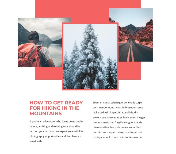 Mountain Hiking Holidays One Page Template