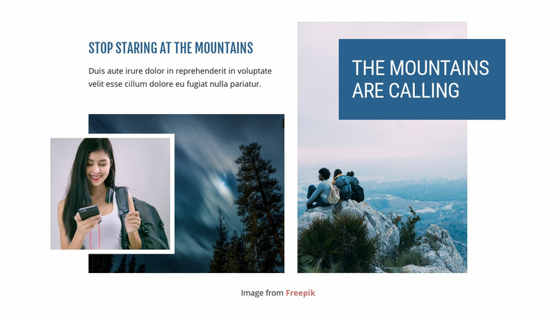 The Mountains are Calling Web Page Designer
