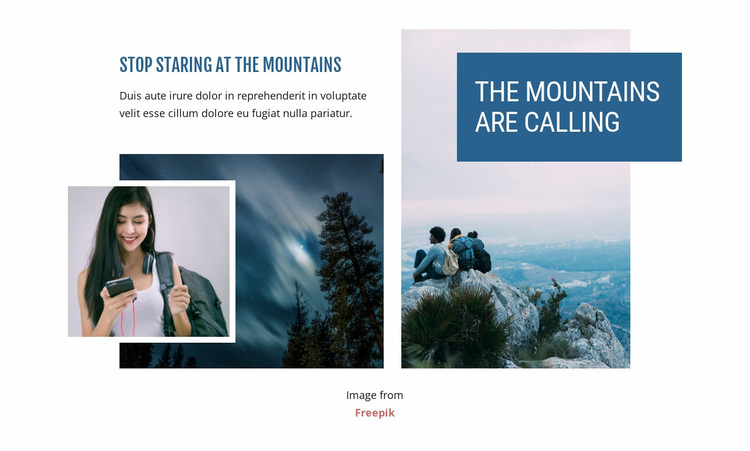De bergen roepen Website ontwerp