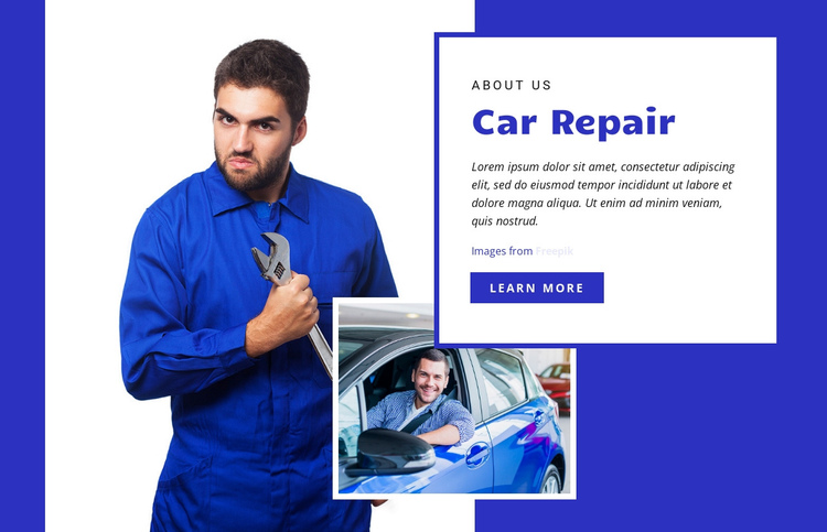 Onderhouds- en reparatiecentrum voor voertuigen Sjabloon voor één pagina