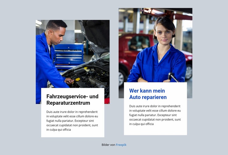 Großartige Automechaniker Website-Modell