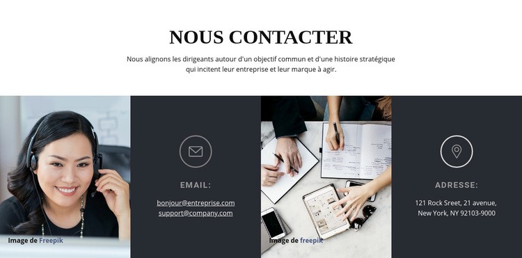 Prenez contact avec nous Page de destination