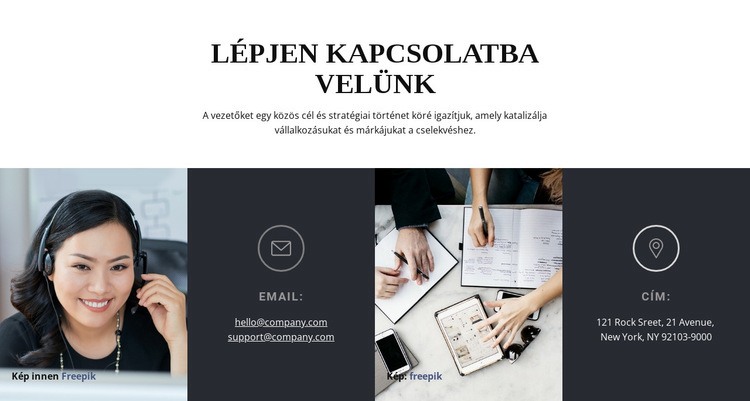 Vegye fel velünk a kapcsolatot HTML Sablon