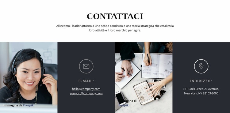 Mettiti in contatto con noi Modelli di Website Builder