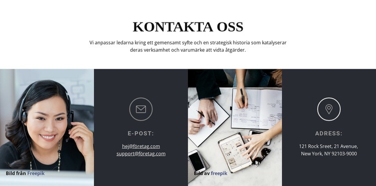 Kontakta oss HTML-mall