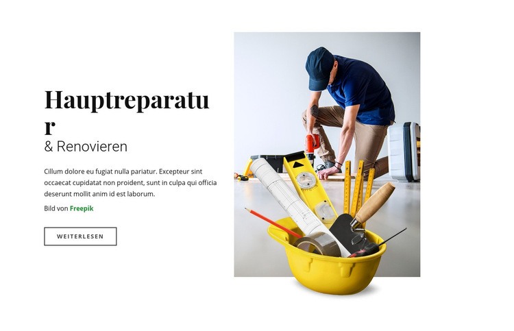 Hausreparatur und Renovierung Website Builder-Vorlagen