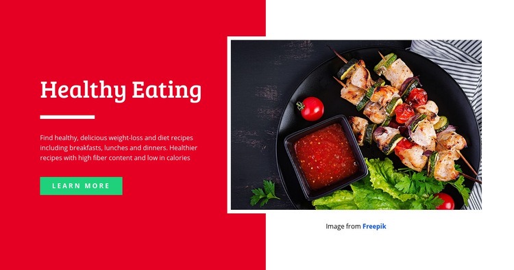 Healthy and Yummy Eating Elementor Template Alternative