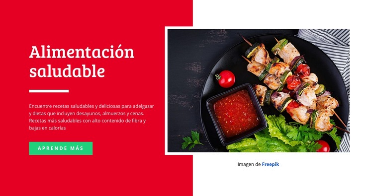 Comida sana y deliciosa Creador de sitios web HTML