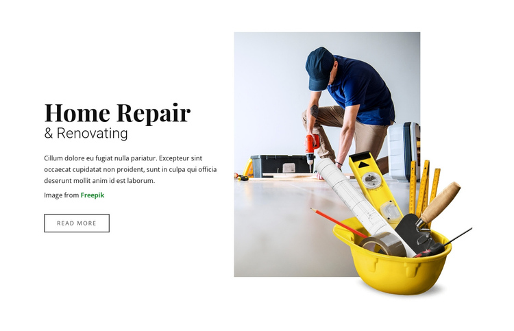 Home  Repair and Renovating One Page Template