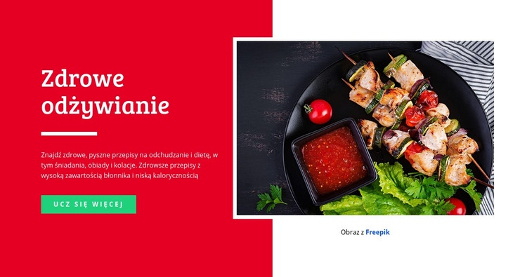 Zdrowe i pyszne jedzenie Kreator witryn internetowych HTML