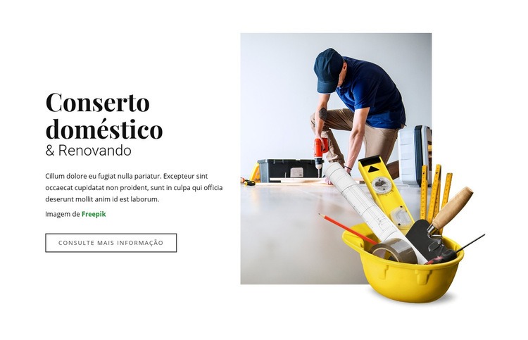 Reparação e renovação doméstica Design do site