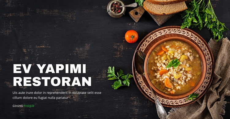 Rahat Ev Yapımı Restoran Web Sitesi Mockup'ı