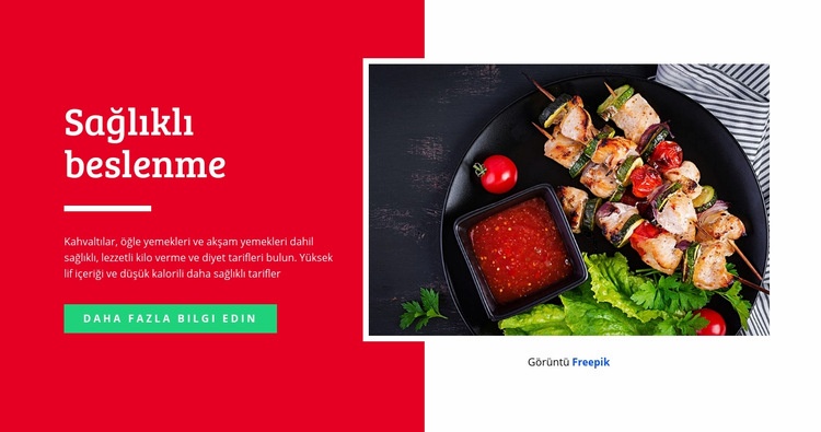 Sağlıklı ve Nefis Yeme Web sitesi tasarımı