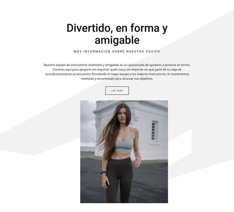 Divertido, en forma y amigable Plantilla de sitio web