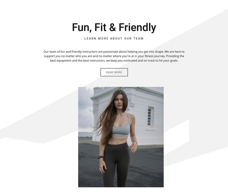Fun, fit and friendly Homepage Design