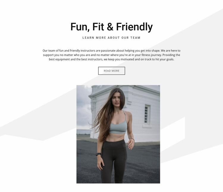 Fun, fit and friendly Website Mockup