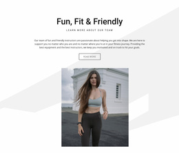 Website Landing Page For Fun, Fit And Friendly