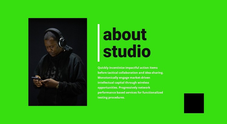 Music studio information CSS Template