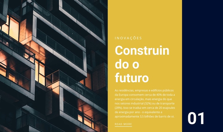 Construindo o futuro Construtor de sites HTML