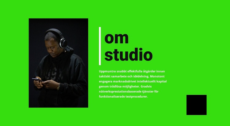 Information om musikstudio Hemsidedesign