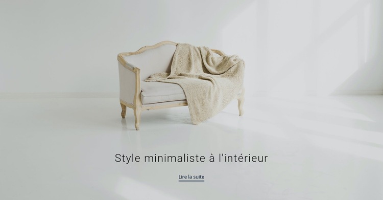 Style minimaliste à l'intérieur Modèle d'une page