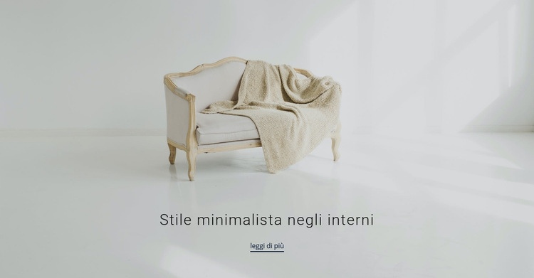 Stile minimalista negli interni Mockup del sito web