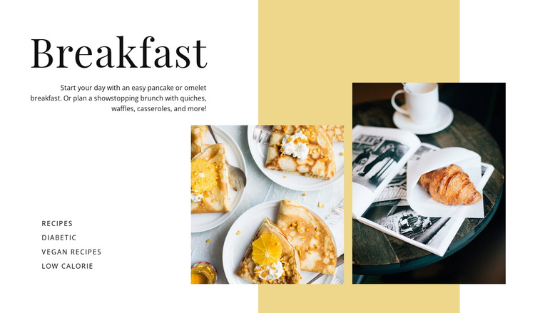 Breakfast time One Page Template