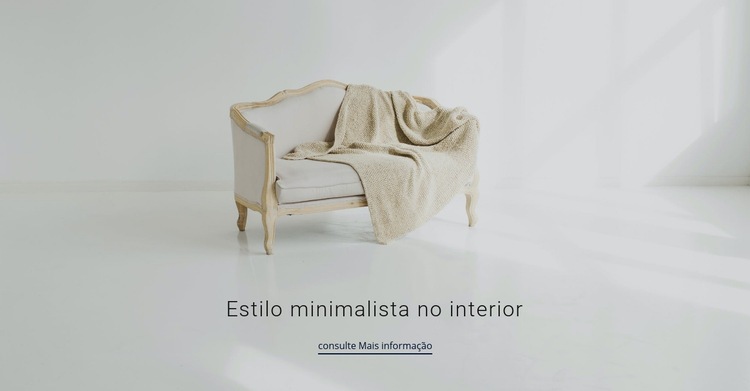 Estilo minimalista no interior Modelo de uma página