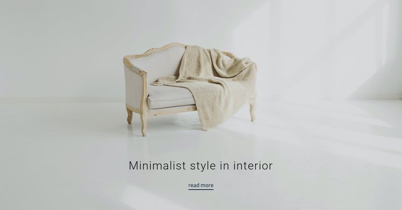 Minimalist style in interior Web Page Design