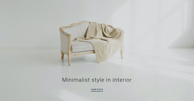 Minimalistische stijl in interieur Website mockup