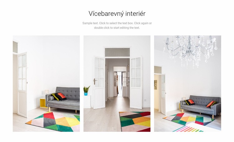 Vícebarevný design interiéru Šablona webové stránky