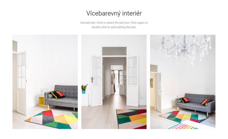 Vícebarevný design interiéru Webový design