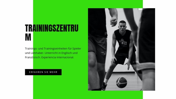 Basketball-Trainingszentrum Eine Seitenvorlage