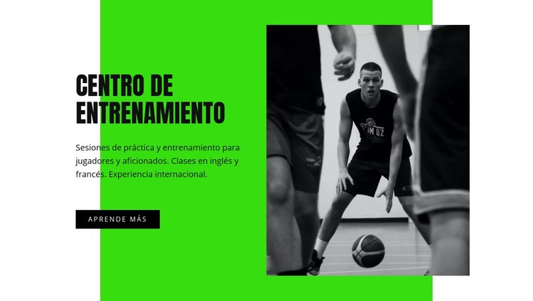 Centro de entrenamiento de baloncesto Maqueta de sitio web