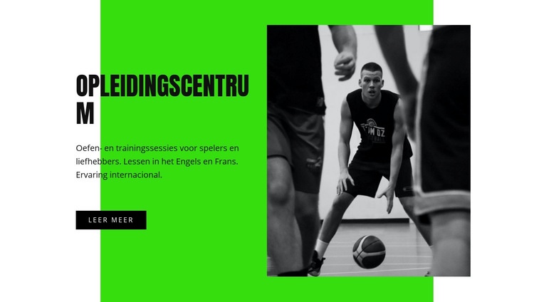 Basketbal trainingscentrum Website ontwerp