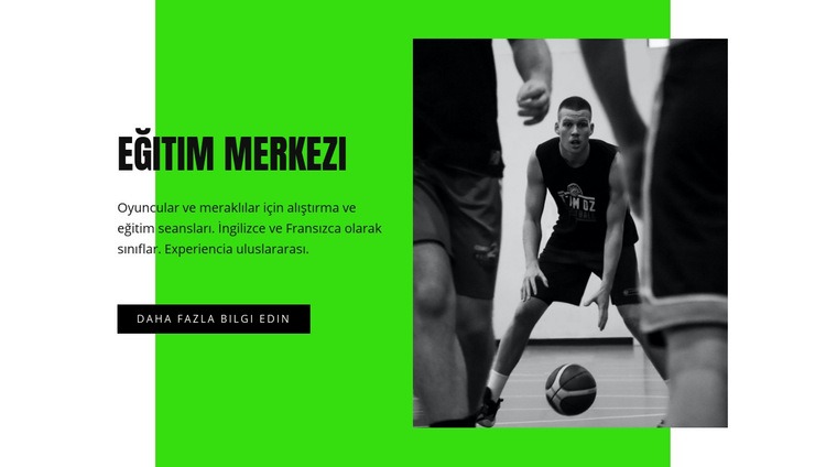 Basketbol eğitim merkezi Web Sitesi Mockup'ı