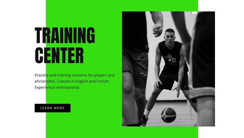 Basketball training center  Web Page Design