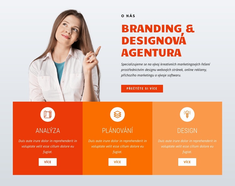 Branding design Šablona webové stránky
