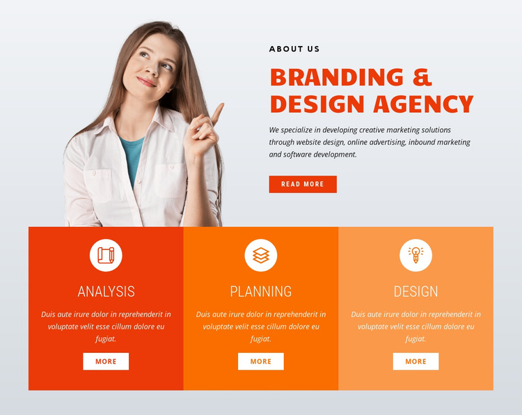 Branding- en ontwerpbureau HTML5-sjabloon