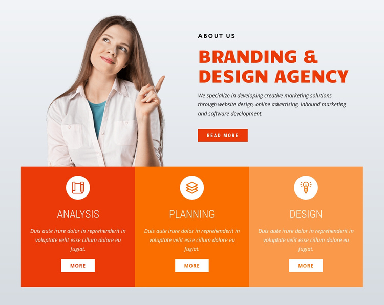 Branding design One Page Template