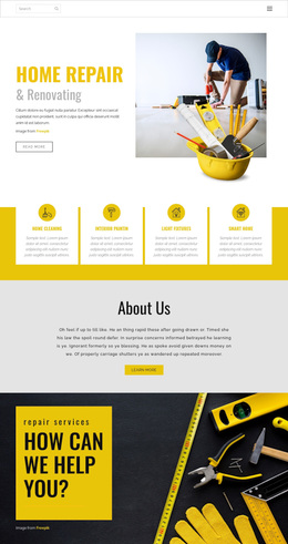 Responsive Web Template For Home Renovating Technology